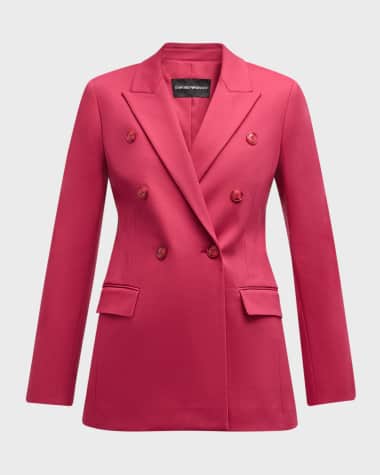 Emporio Armani Double-Breasted Couture Cotton Blazer