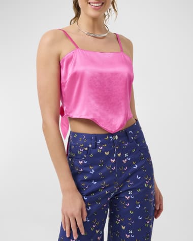 Terez Silky Cropped Scarf Tank Top