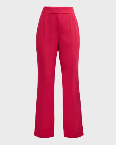 Elie Tahari The Tiffany Mid-Rise Flare-Leg Twill Pants