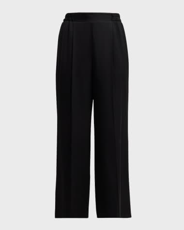 Elie Tahari The Katya Pleated Straight-Leg Silk Pants