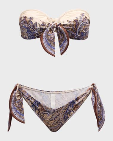 Zimmermann Ottie Paisley Scarf Two-Piece Swimsuit