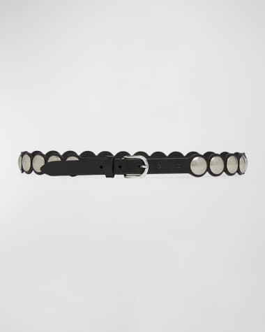 Isabel Marant Giavi Slim Studded Leather Belt