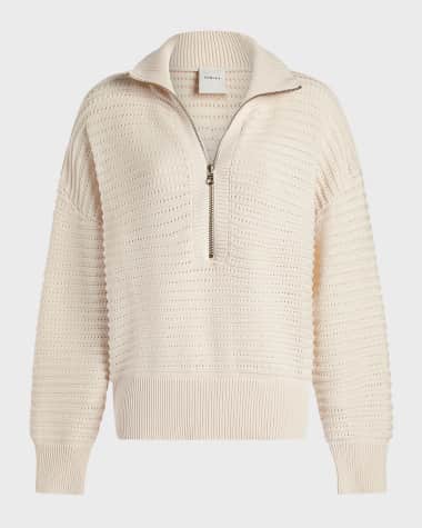 Varley Tara Pointelle Half-Zip Sweater