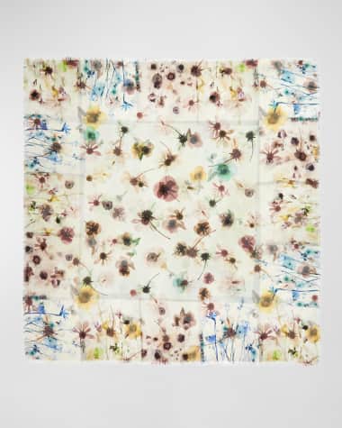 Alonpi Floral Wool Square Scarf