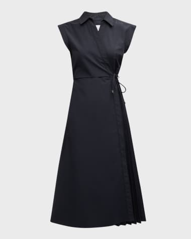 Tanya Taylor Shivon Cap-Sleeve Midi Wrap Dress