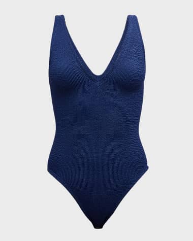Hunza G Sadie V-Neck One-Piece Swimsuit
