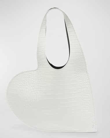 Coperni Mini Heart Croc-Embossed Tote Bag