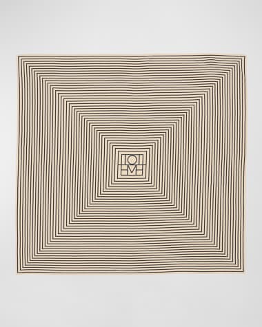 Toteme Centered Monogram Cotton-Silk Scarf