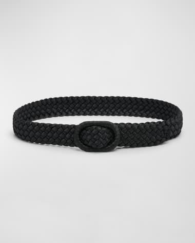 Toteme Narrow Braided Nylon & Leather Belt