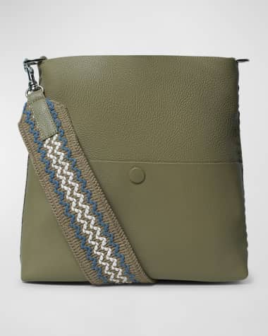 Callista Slim Grain Leather Messenger Bag