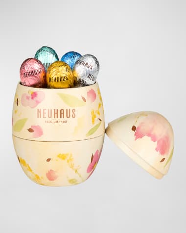 Neuhaus Chocolate Metal Easter Egg with Chocolate Eggs, 18 Count