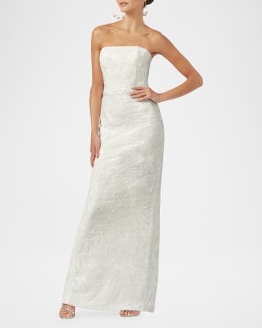HELSI Serena Strapless Floral Sequin Column Gown
