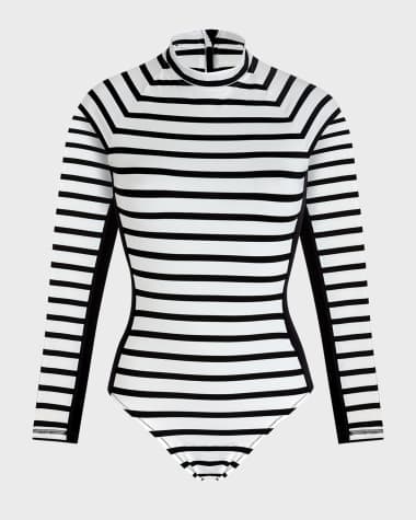 Vilebrequin Striped Rashguard One-Piece Swimsuit