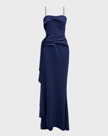 Chiara Boni La Petite Robe Draped Strapless Bustier Column Gown