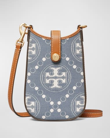 Tory Burch T Monogram Denim Phone Crossbody Bag