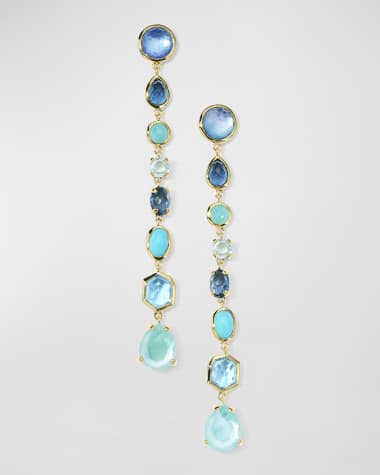 Ippolita 18K Rock Candy Small 8-Stone Linear Drop Earrings in Waterfall