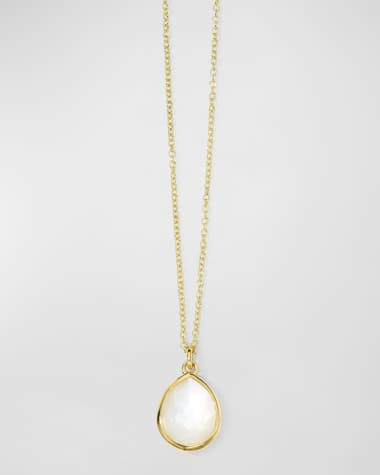 Ippolita 18K Gold Rock Candy Mini Teardrop Pendant Necklace in Mother-of-Pearl Doublet, 16-18"L