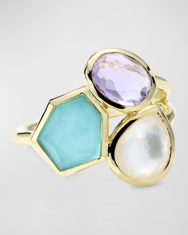 Ippolita 18K Rock Candy Small 3-Stone Cluster Ring in Summer Rainbow 2, Size 6.5