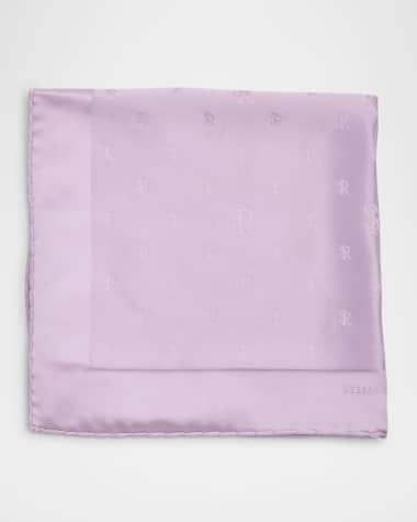 Stefano Ricci Men's Tonal SR Silk Pocket Square