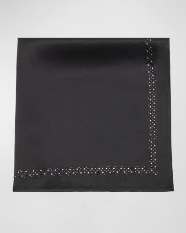 Stefano Ricci Men's Silk Crystal-Trim Pocket Square