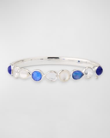 Ippolita Sterling Silver Multi-Stone Hinged Bangle Bracelet