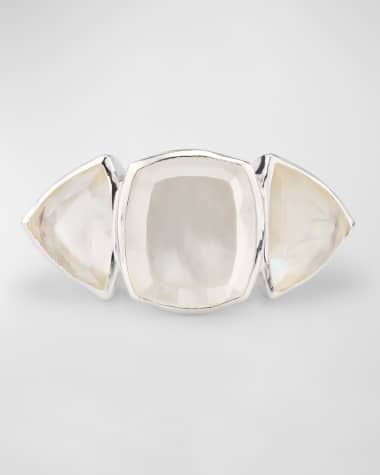 Ippolita Rock Candy Large Mixed-Cut Cushion and Trillion Ring in Rock Crystal and MOP Doublet