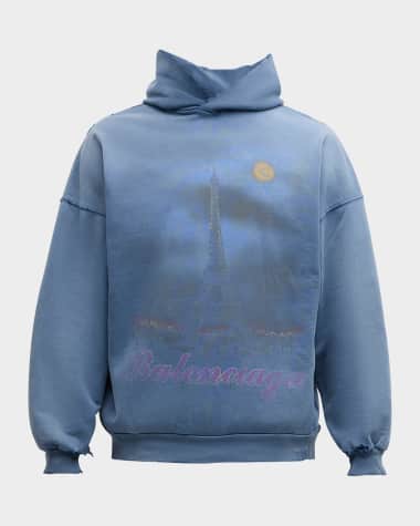Balenciaga Men's Paris Moon Faded Hoodie