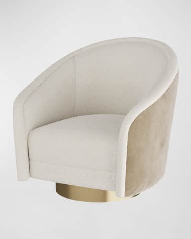 Arteriors Aljona Sherpa Swivel Chair