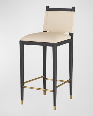 Arteriors Burdock Leather Bar Stool, 32"