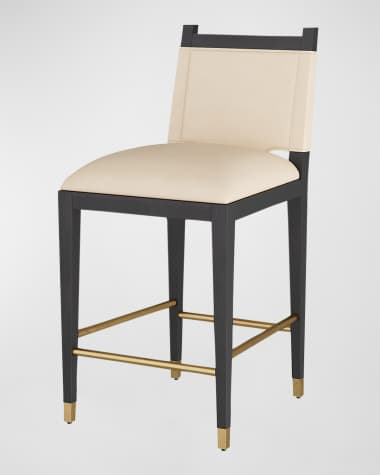 Arteriors Burdock Leather Counter Stool, 27"