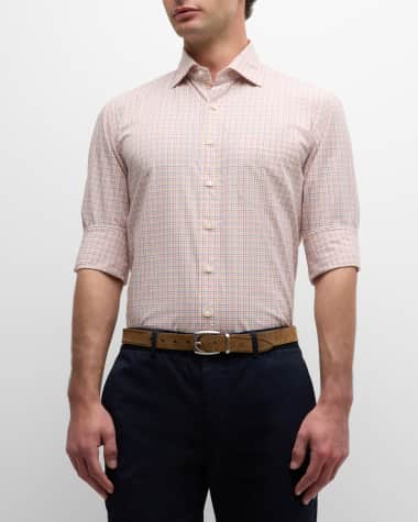 Sid Mashburn Men's Tattersall Poplin Sport Shirt