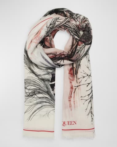 McQueen Skeleton Maiden Wool Scarf