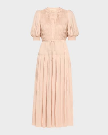 Ulla Johnson Astrid Plisse Midi Dress