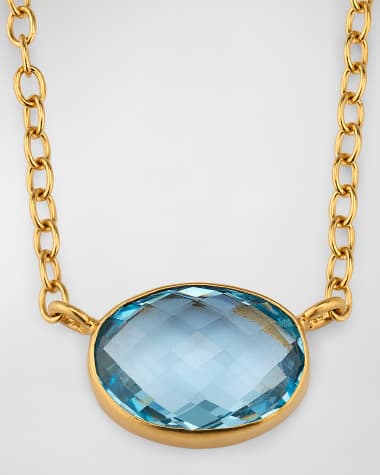 Dina Mackney Faceted Blue Topaz Choker Necklace