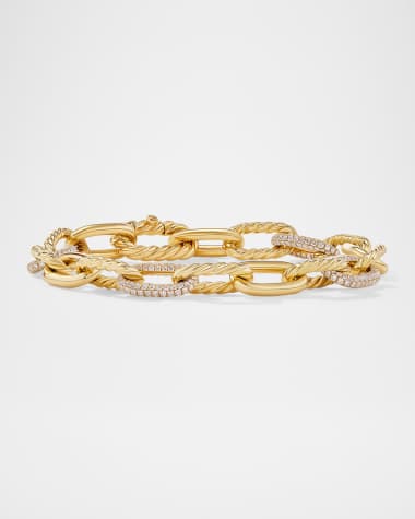 David Yurman Madison Chain Bracelet with Diamonds in 18K Gold, 8.5mm