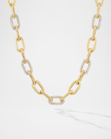 David Yurman Madison Chain Necklace with Diamonds in 18K Gold, 11mm, 18.5"L