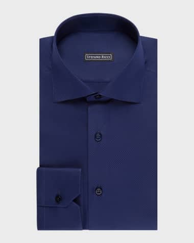 Stefano Ricci Men's Textured Cotton Dress Shirt