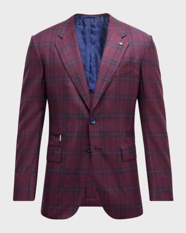 Stefano Ricci Men's Plaid Wool and Cashmere Blazer