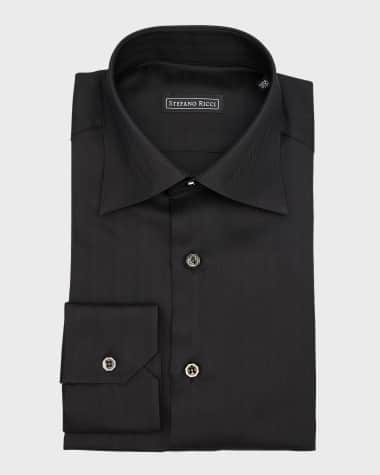 Stefano Ricci Men's Herringbone Dress Shirt