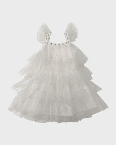 Petite Hailey Girl's Multi-Layer Sparkle Tulle Dress, Size 12M-10