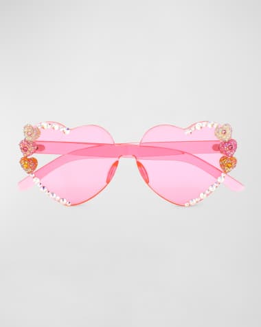 Bari Lynn Heart Shaped Sunnies W/ Heart Rhinestones