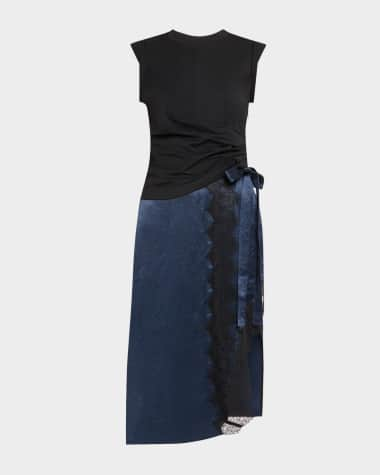 3.1 Phillip Lim Endless Loop T-Shirt Combo Dress with Lace