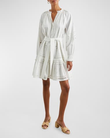 Rails Saylor Long-Sleeve Eyelet Mini Dress