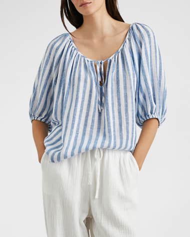 Rails Kirstie Striped Linen Blouse