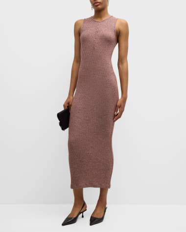 BITE Studios Dimanche Button-Front Sleeveless Rib Maxi Dress