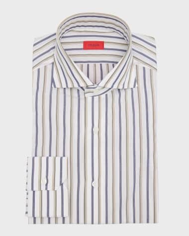 Isaia Men's Striped Dress Shirt