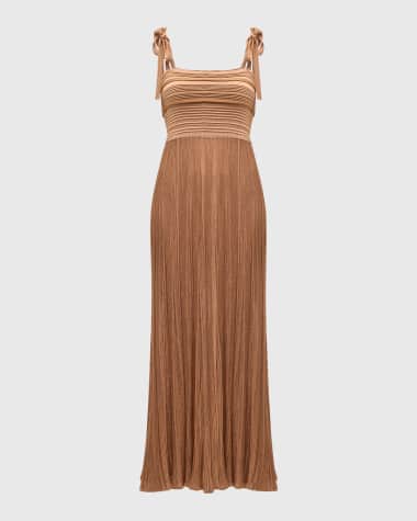 Zimmermann Ottie Metallic Tie Dress