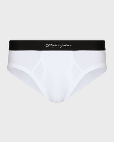 Dolce&Gabbana Men's Italic Logo Midi Briefs