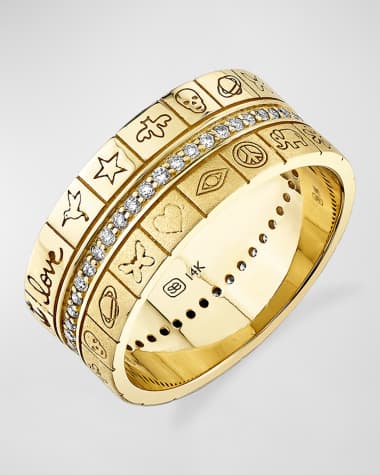 Sydney Evan Icon Cigar Ring with Diamonds