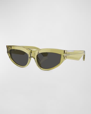Burberry Beveled Acetate & Plastic Cat-Eye Sunglasses